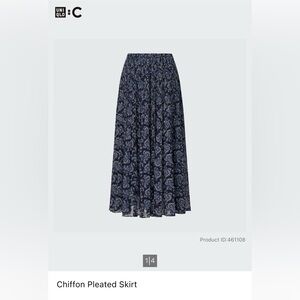 Uniqlo C Pleated Paisley Elastic Waist Skirt